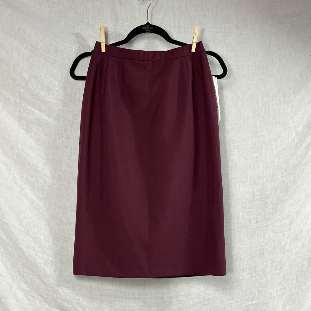 Pendleton Wool Blend Pencil Skirt Professional Eggplant Purple - Womens 4 Petite